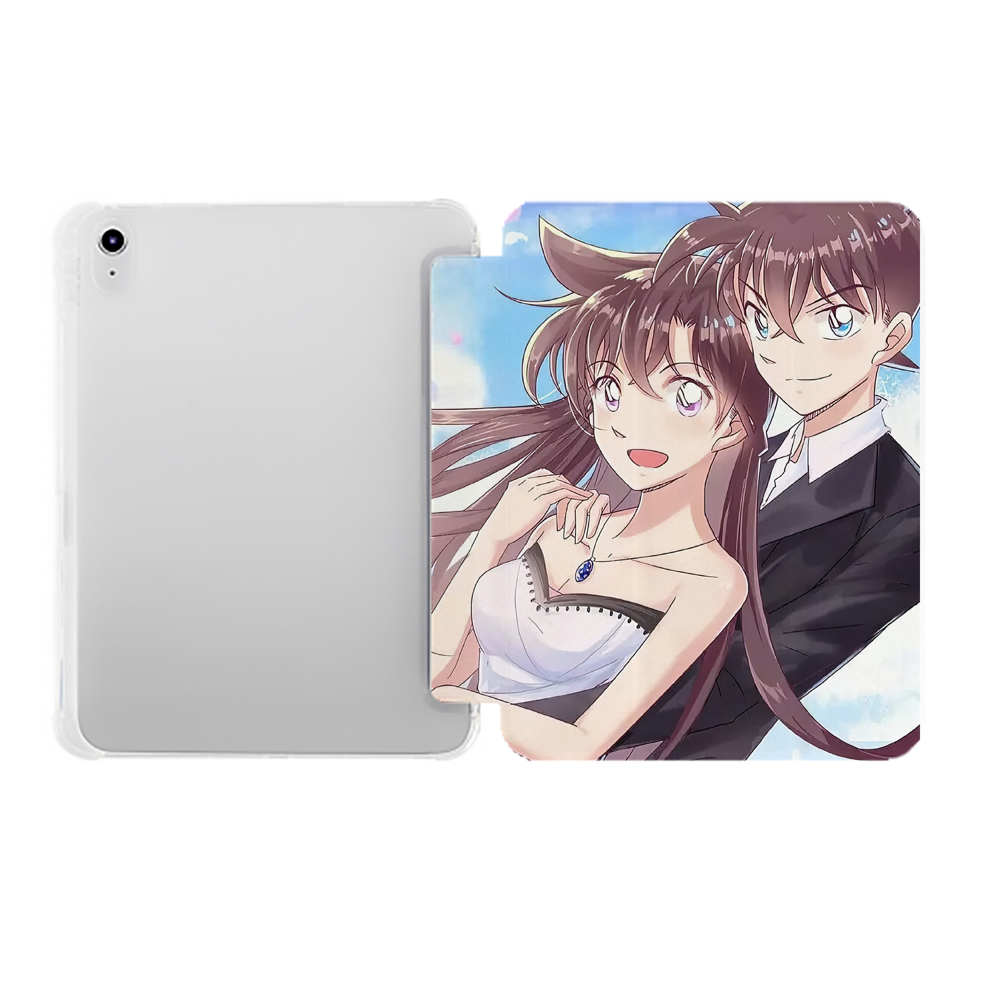 （画像用） 名探偵コナン Detective Conan IPad ケース ペン収納付き 三つ折りスタンド PUレザー×シリコン 対応機種9.5/10.5/10.9インチ